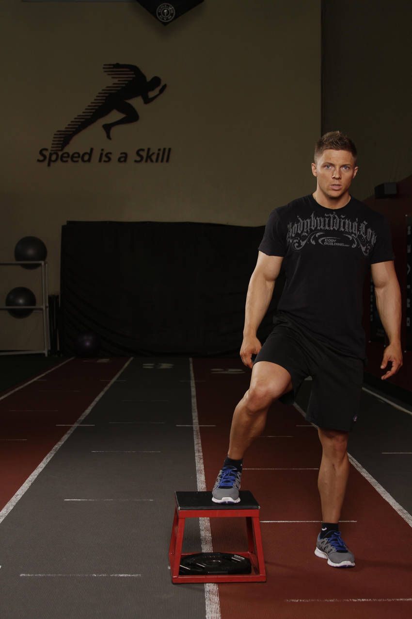 Lateral Box Shuffle exercise demonstration, targeting the calves