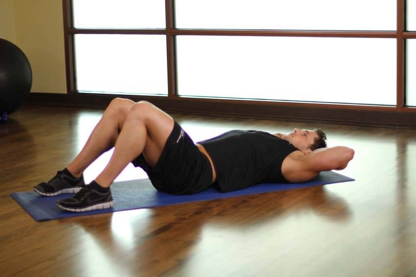 Knee-to-Chest Stretch exercise demonstration, targeting the back