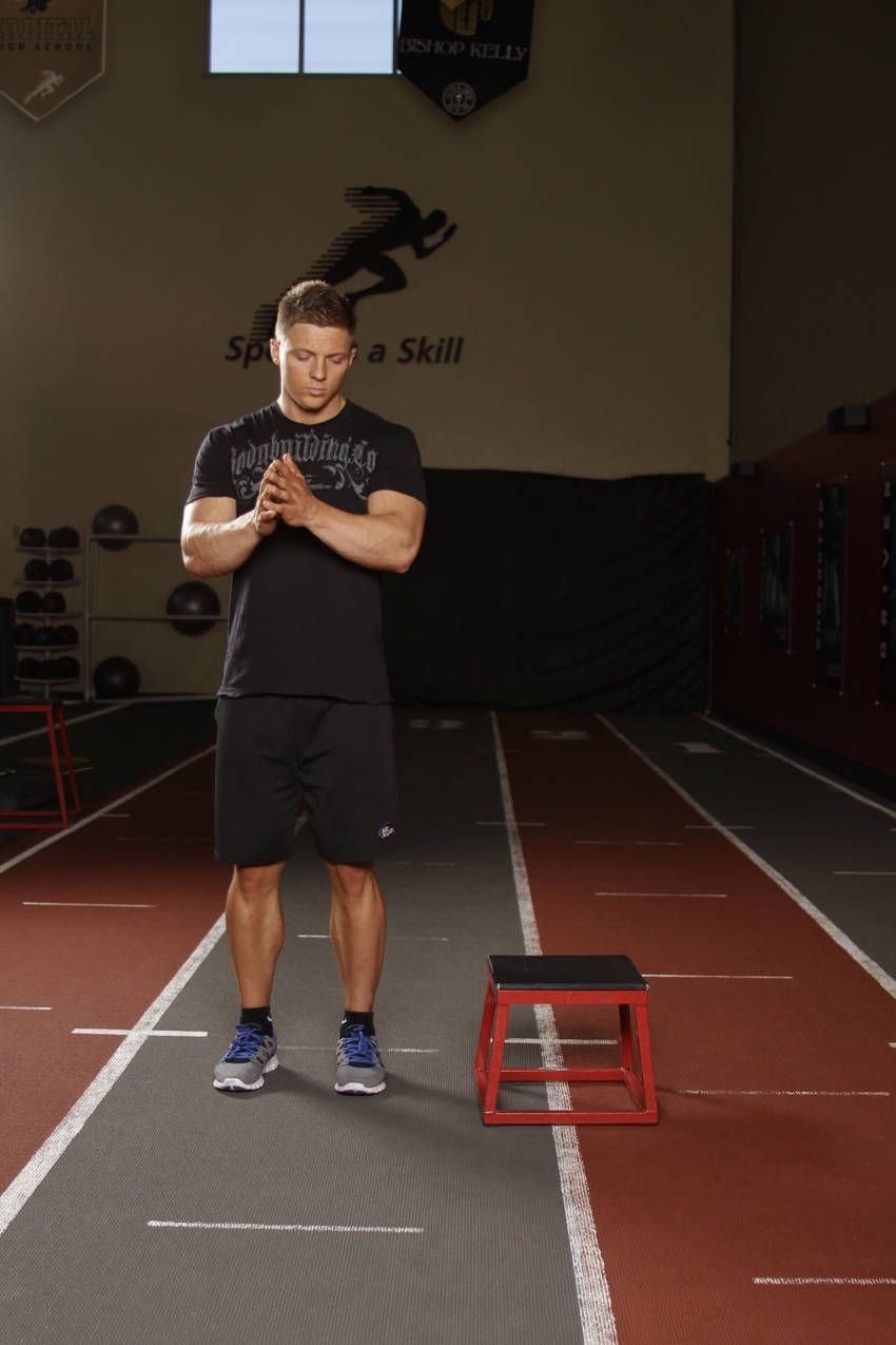 Lateral Box Jump exercise demonstration, targeting the glutes