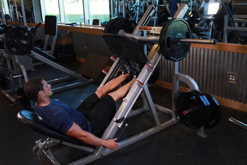 Leg Press Calf Raise exercise demonstration, targeting the calves