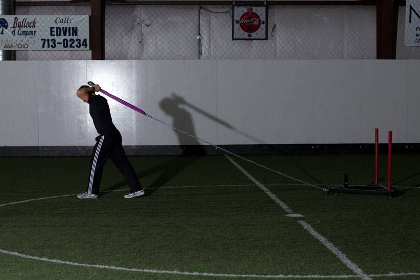 Overhead Tricep Extension exercise demonstration, targeting the triceps