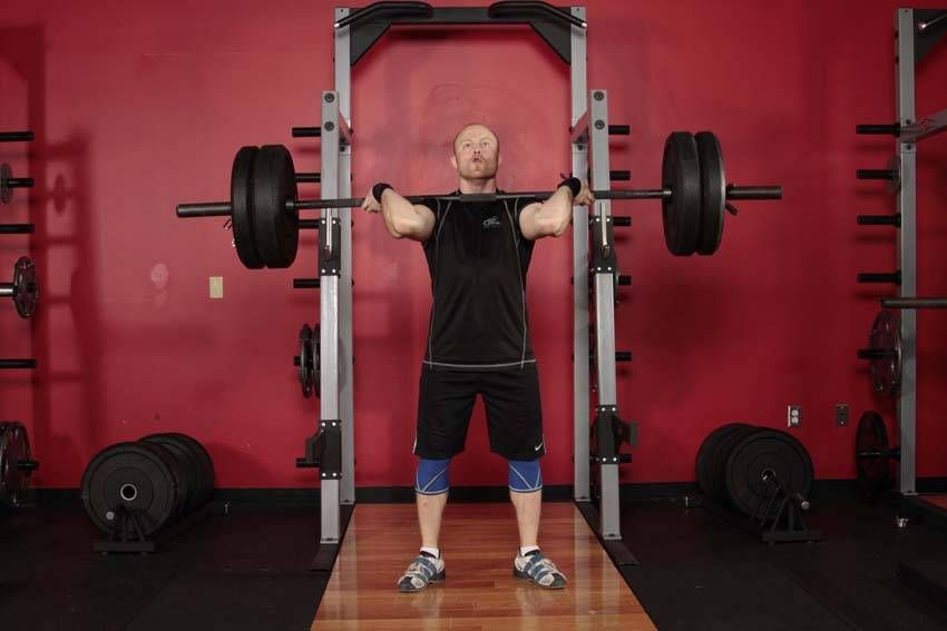 Push Jerk exercise demonstration, targeting the shoulders