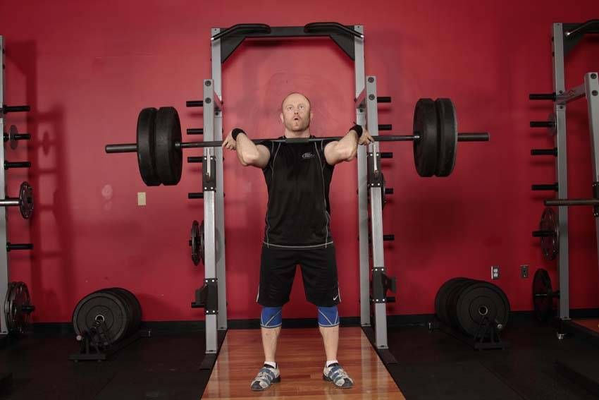 Split Jerk exercise demonstration, targeting the shoulders