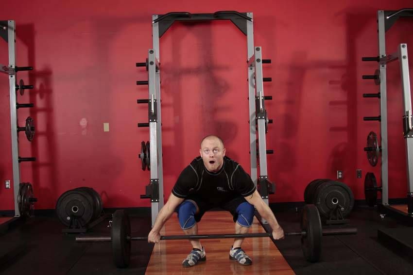 Split Snatch exercise demonstration, targeting the quads