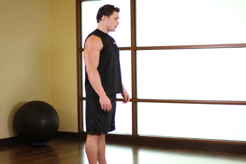 Upper-Back Stretch exercise demonstration, targeting the back